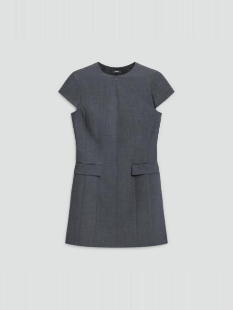 Theory Zip Mini Dress in Good Wool
