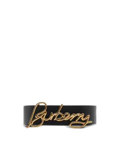 BLACK LOGO-BUCKLE REVERSIBLE BELT