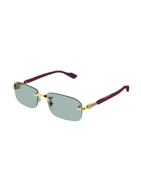 GUCCI Gucci Green Rectangular Men's Sunglasses GG1221S 003 56