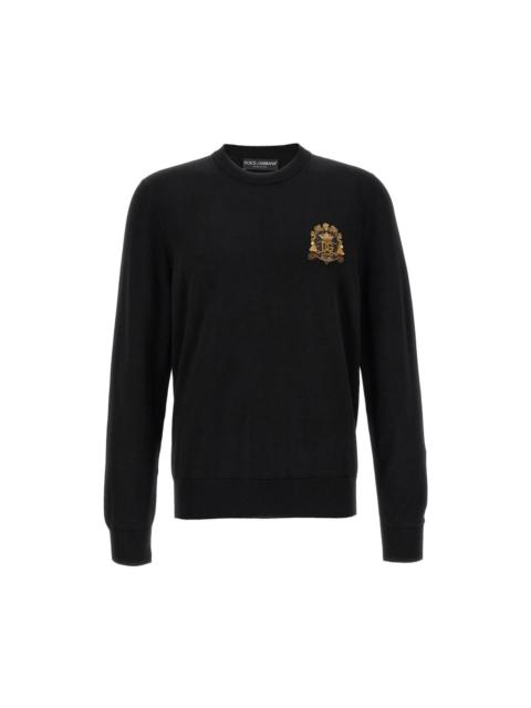 Dolce & Gabbana DOLCE&GABBANA Coat of arms Black Sweater New & Authentic (Me