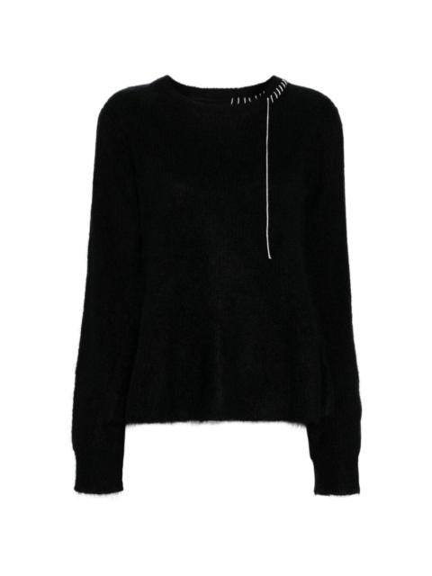 embroidered long-sleeved jumper