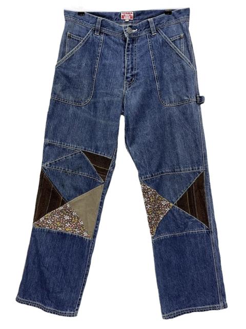 Other Designers Fragment Design - Vintage TITICACA Street Fashion Patchwork Carpenter Denim