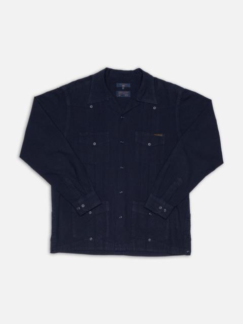 Nudie Jeans Ryan Pleats Cuban Shirt Blueberry