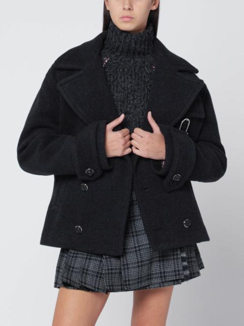 DURAZZI MILANO Dark grey mélange wool coat