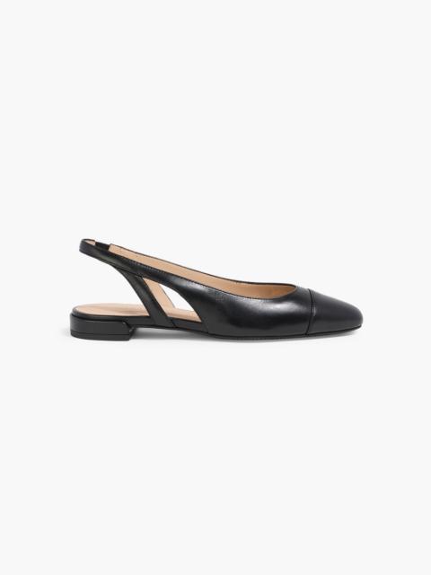 Stuart Weitzman Sleek leather slingback flats