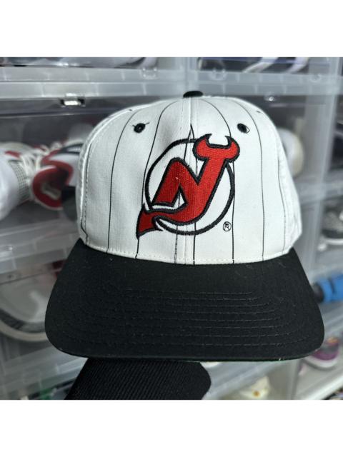 Other Designers Vintage 90s NHL New Jersey Devils Snapback Hat Pinstripe