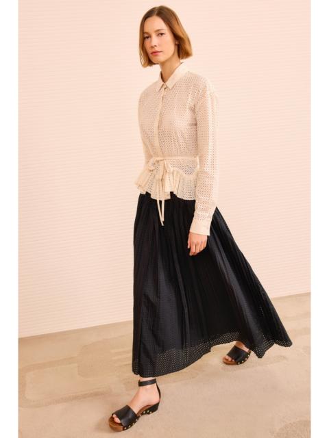 ULLA JOHNSON Kelila Button Up Blouse with Belt