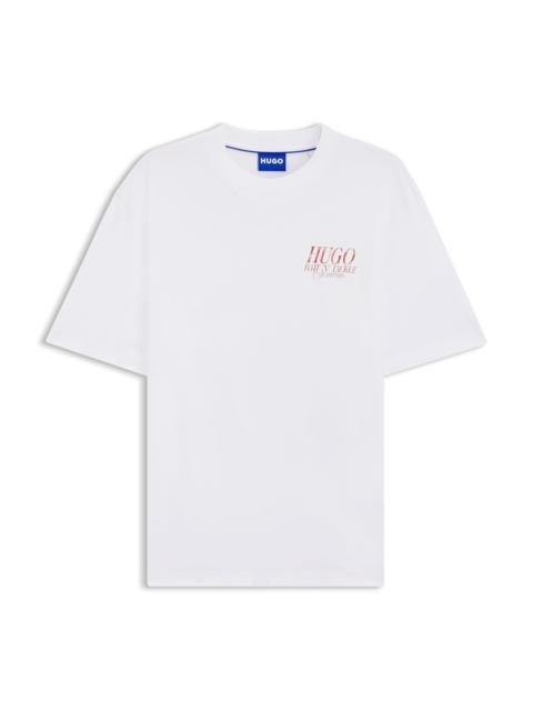 HUGO MARINE-ARTWORK T-SHIRT IN COTTON JERSEY