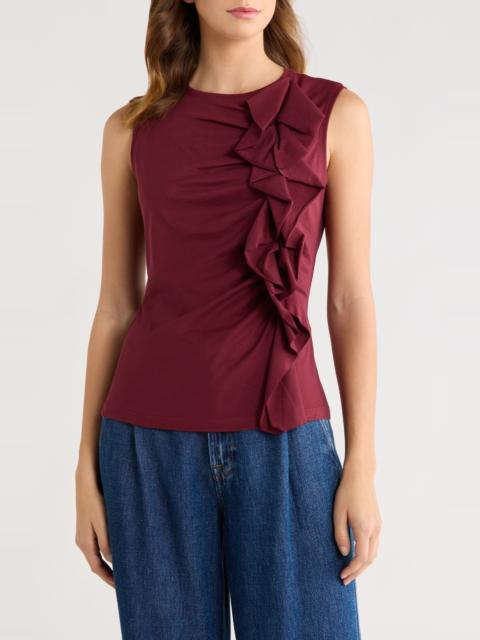 ULLA JOHNSON Ulla Johnson Clio Sleeveless Organic Cotton Ruched Top in Claret at Nordstrom