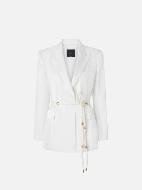 PINKO SHINY SATIN BLAZER WITH BELT AND BOULE