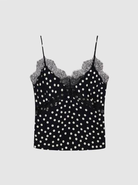 ANINE BING Amelie Camisole - Black And White Double Dot Jacquard