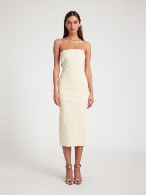 SPRWMN ALABASTER LEATHER TUBE DRESS