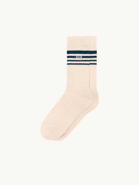 AUTRY JACQUARD STRIPED SOCKS WITH LOGO UNISEX