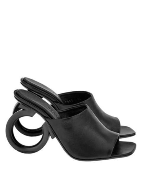 FERRAGAMO Ferragamo Astro Nappa Heeled Mules, Size 7 C