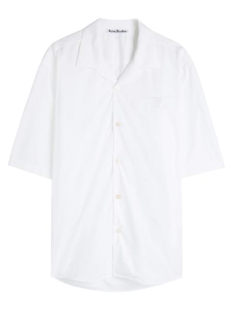 Acne Studios Acne Studios Bow-embroidered Piqué Cotton Shirt