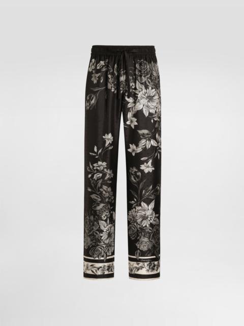 Dolce & Gabbana Flower bouquet-print vanity jacquard twill trousers