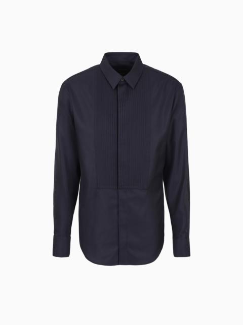 GIORGIO ARMANI Pleated cotton shirt