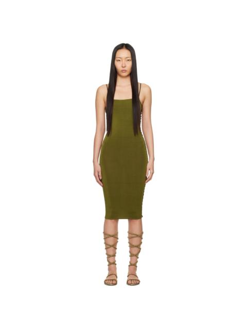 ISA BOULDER SSENSE Exclusive Khaki Jigsaw Midi Dress