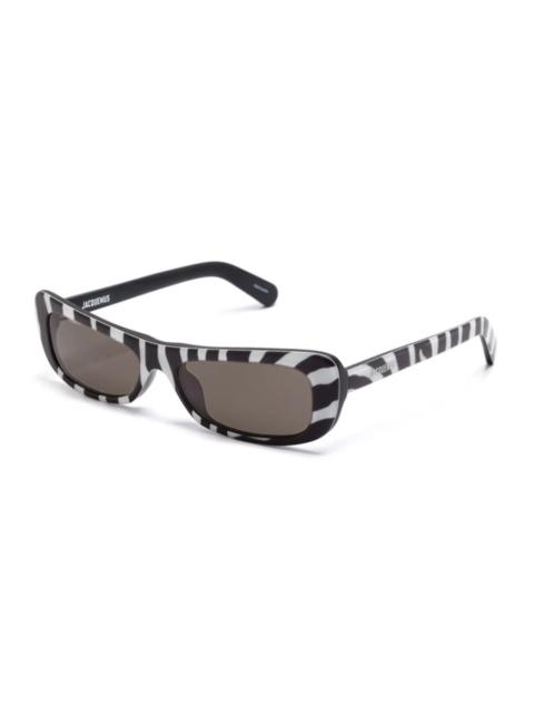 JACQUEMUS Jacquemus Ladies Black Rectangular Sunglasses JAC/55 ?8