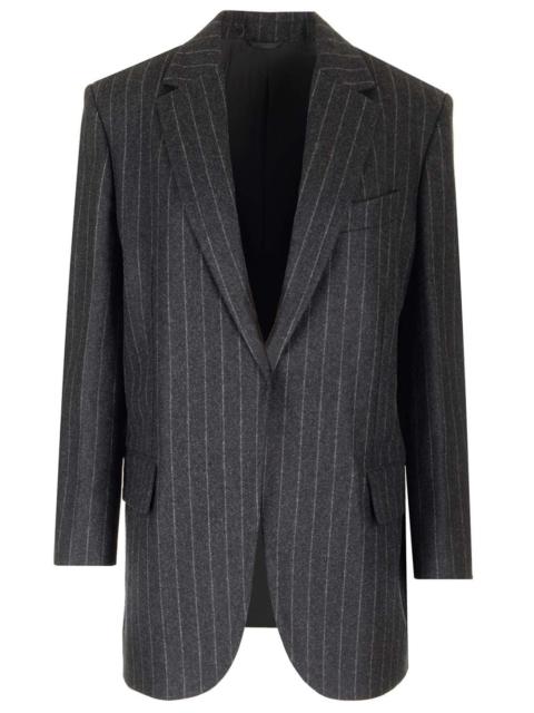 Brunello Cucinelli Pinstripe Blazer Jackets Grey