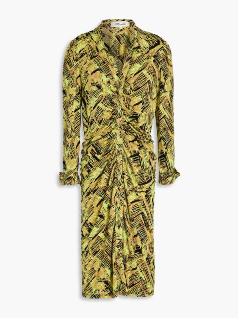 DIANE VON FURSTENBERG Sheska ruched printed jersey dress