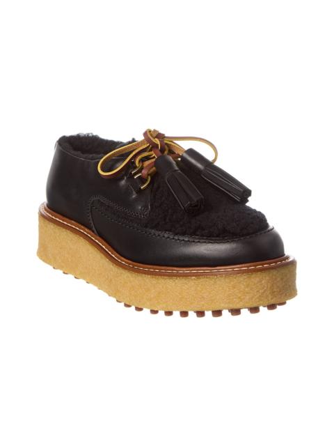 Tod's TOD’s Leather & Shearling Platform Loafer
