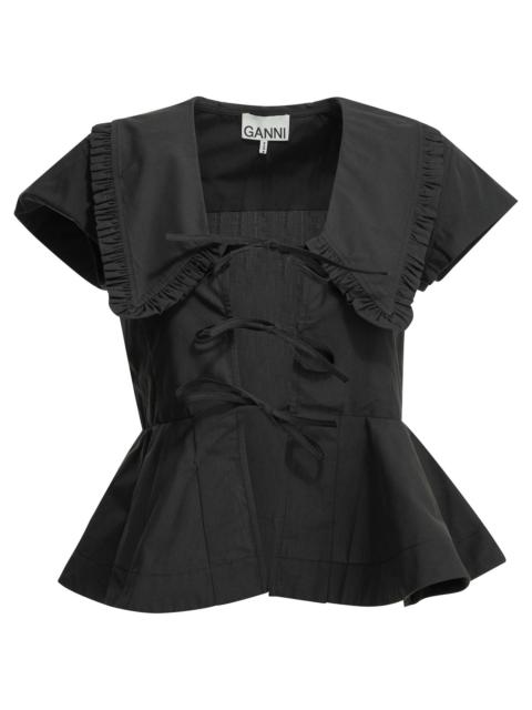 GANNI Ganni Cotton Blouse Black Women