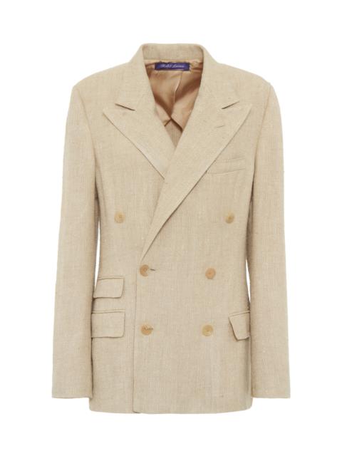 Vannesa Textured Linen Blazer tan