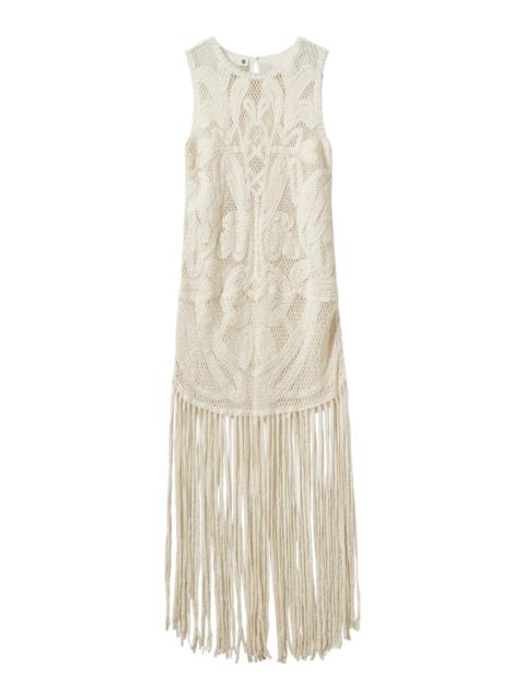The Garment Kim Embroidered Cotton-Blend Midi Dress white