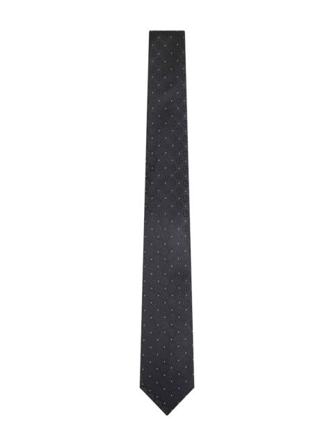 GIORGIO ARMANI Black monogram jacquard silk tie