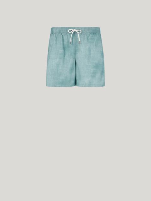 Canali PRINTED FABRIC EFFECT BOXER SHORTS IN BLUE