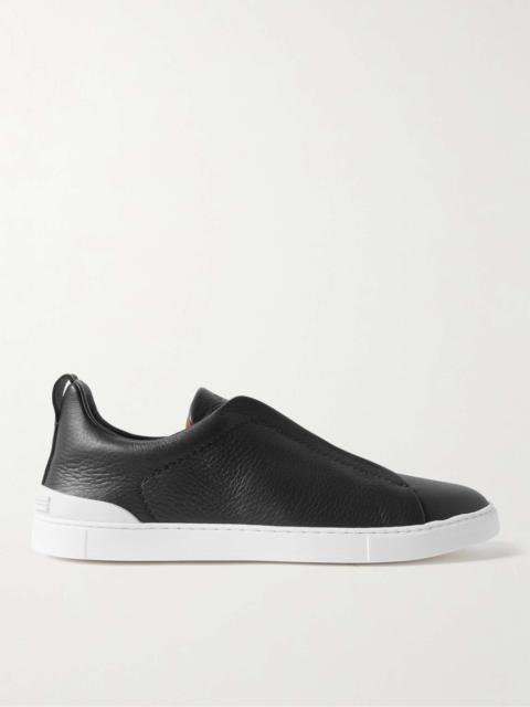 Triple Stitch Full-Grain Leather Sneakers