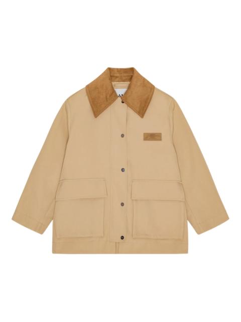 GANNI corduroy-collar utility jacket