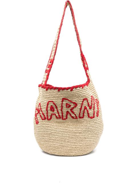 Marni Marni Logo-embroidered Paper Shoulder Bag