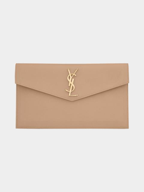 SAINT LAURENT Uptown Medium YSL Monogram Grain de Poudre Pouch Bag