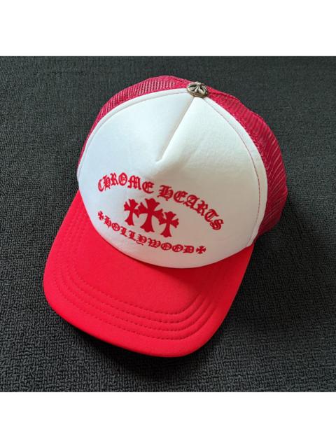 Chrome Hearts Chrome Hearts King Taco Trucker Hat in red and white