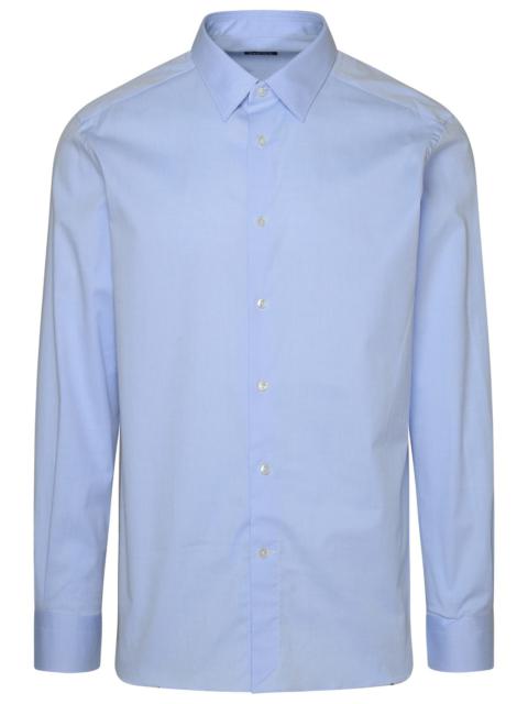 Zegna Man Light Blue Strech Cotton Shirt