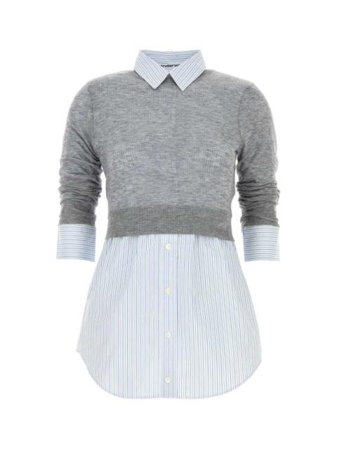 Alexander Wang Alexander Wang Women Button Up W/ Sheer Crewneck