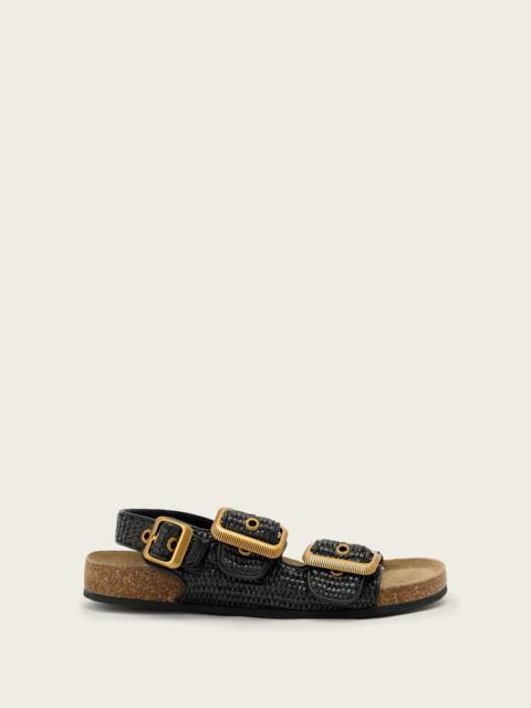 ALLSAINTS STAFFA RAFFIA BUCKLE SANDALS