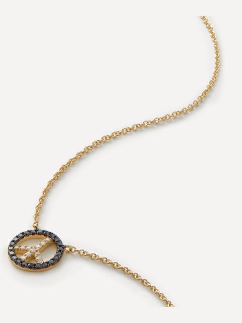 ROXANNE FIRST 14ct Gold Mini Diamond Peace-Out Pendant Necklace