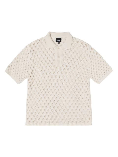 Stüssy Stussy Big Mesh Polo Sweater 'Ivory'
