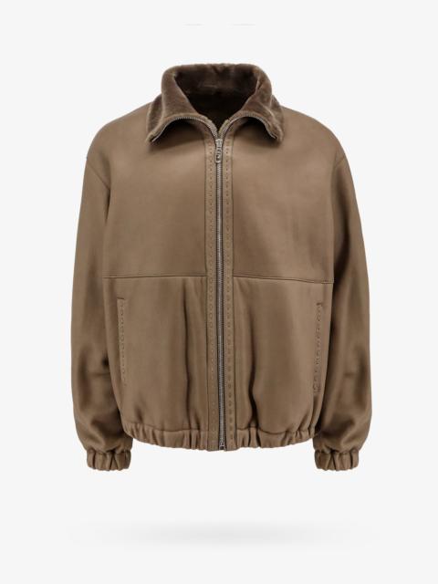 Fendi Man Fendi Man Brown Leather Jackets