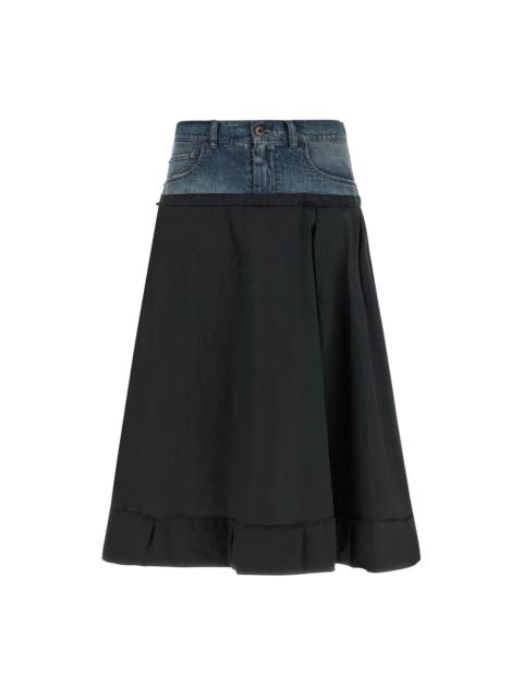 Maison Margiela MAISON MARGIELA Multicolor Denim Insert Skirt New & Authenti