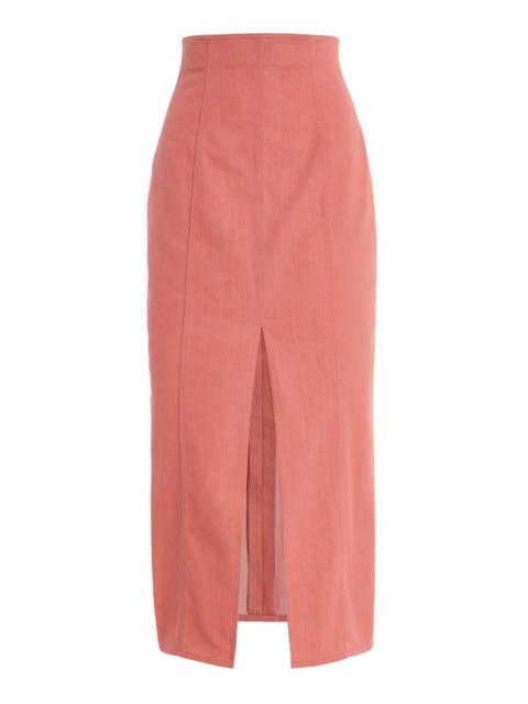 CAROLINA HERRERA High-Waist Denim  Skirt pink