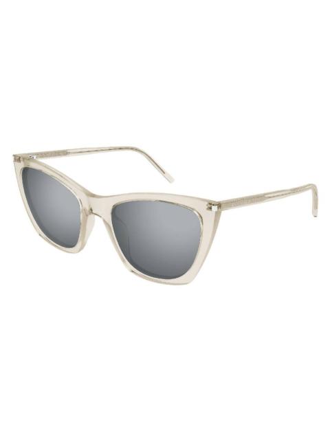 SAINT LAURENT Saint Laurent Silver Cat Eye Ladies Sunglasses SL 214 KATE THIN 004 55