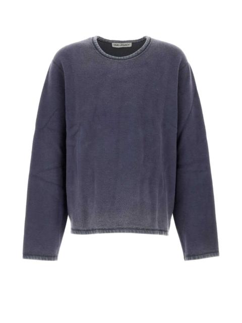 Our Legacy Our Legacy Men Air Force Blue Cotton Sweatshirt