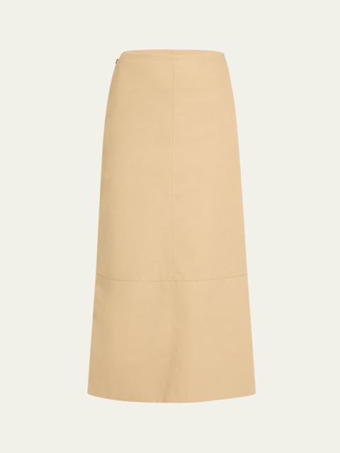 BRANDON MAXWELL Avery Side-Zip Midi Skirt