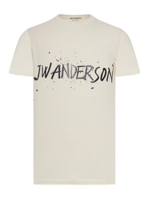 Other Designers J.W.Anderson Men Circular T-Shirt In Ecru Jersey