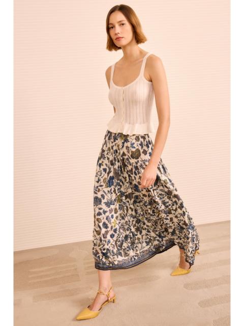 ULLA JOHNSON Alexandra Ruffled Cotton Midi Skirt
