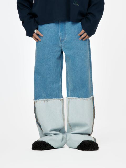 Marni BLEACH COATED ORGANIC DENIM MEGA TROUSERS (COBALT)